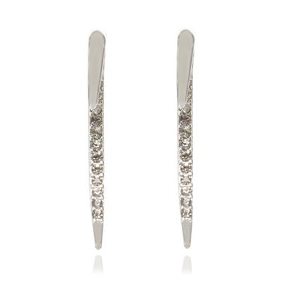 Silver plated crystal swing earrings